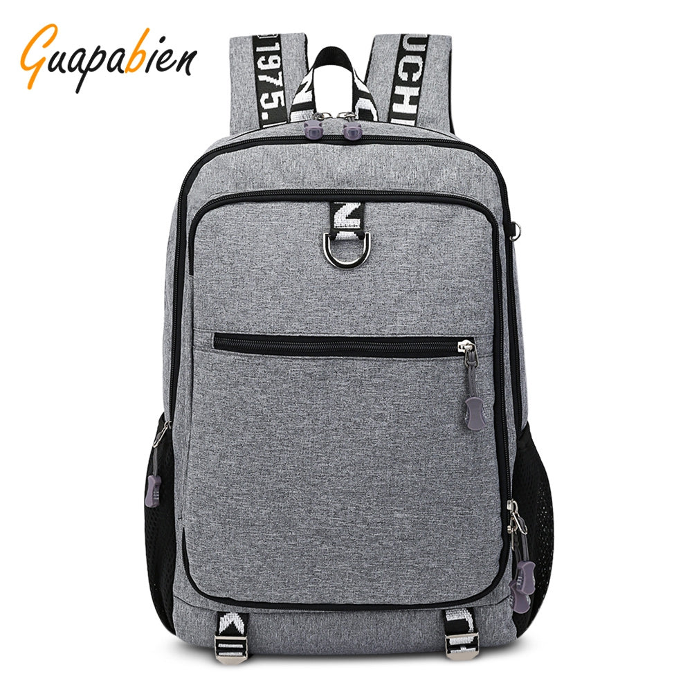 Guapabien Large Capacity Men's Travel Laptop Backpack with USB Charging Port